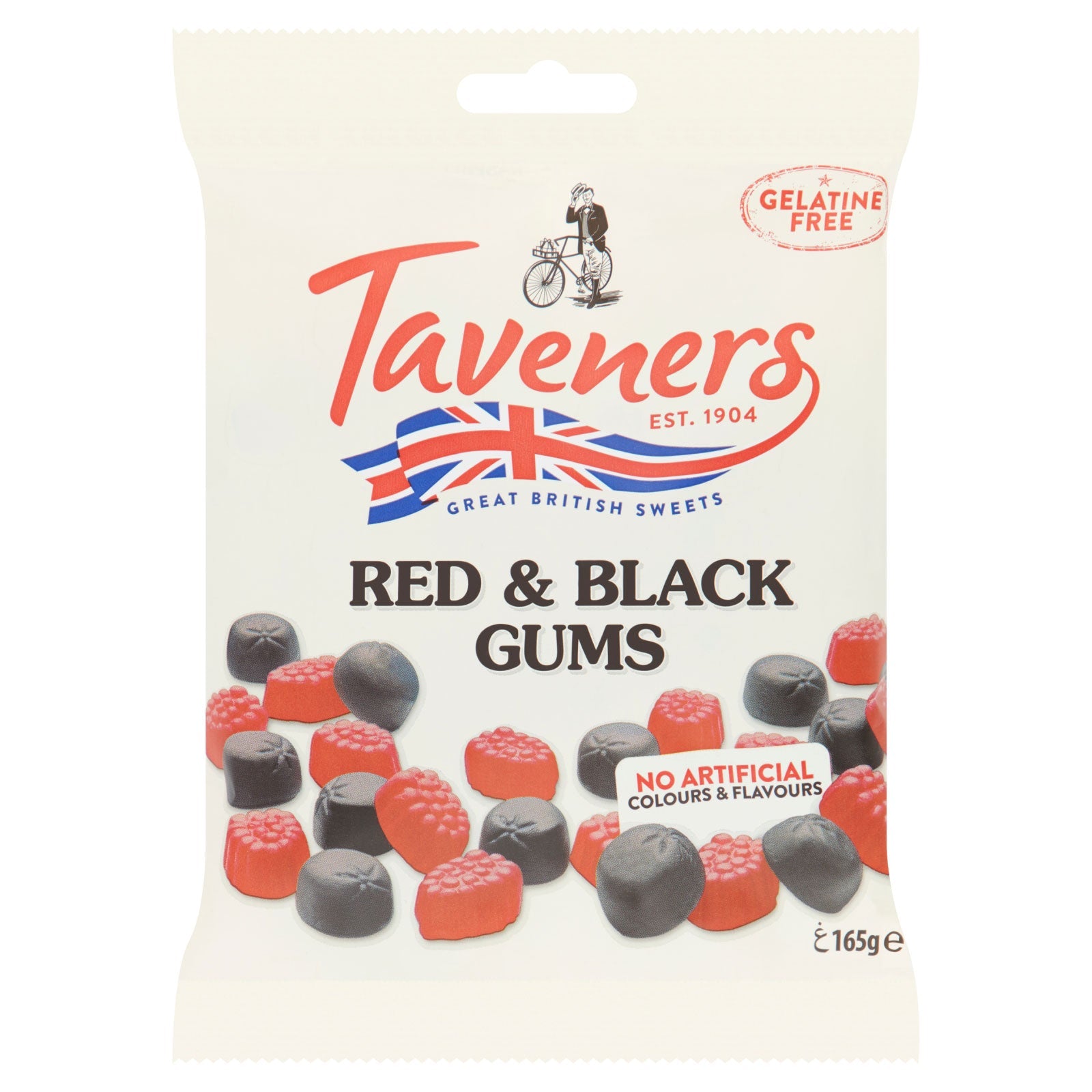 Taveners Red & Black Gums 165g | High Quality Chocolate & Sweets Online - Product Image Taveners Red & Black Gums 165g | High Quality Chocolate & Sweets Online - Product Image
